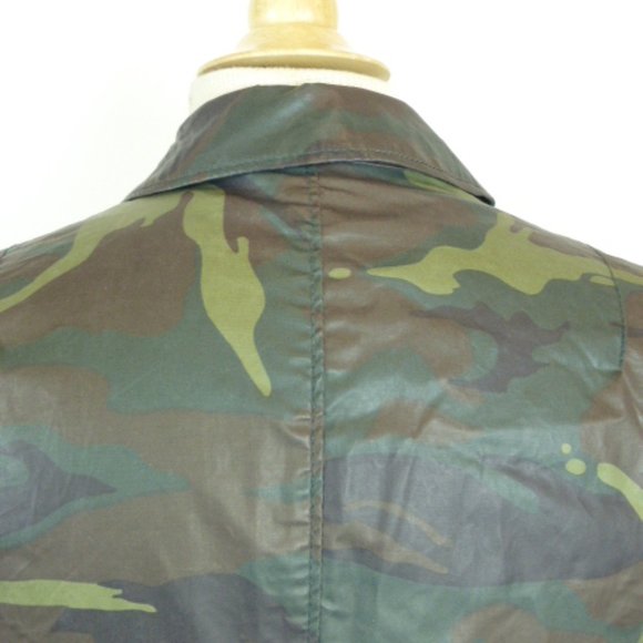 WILLIAM RAST camo green waxed cotton button up blazer chore jacket S - Picture 7 of 9